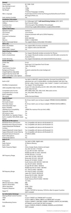 VW Golf 7 Xtrons PX94GFVLGDAB Android 14 autoraadio tootepilt