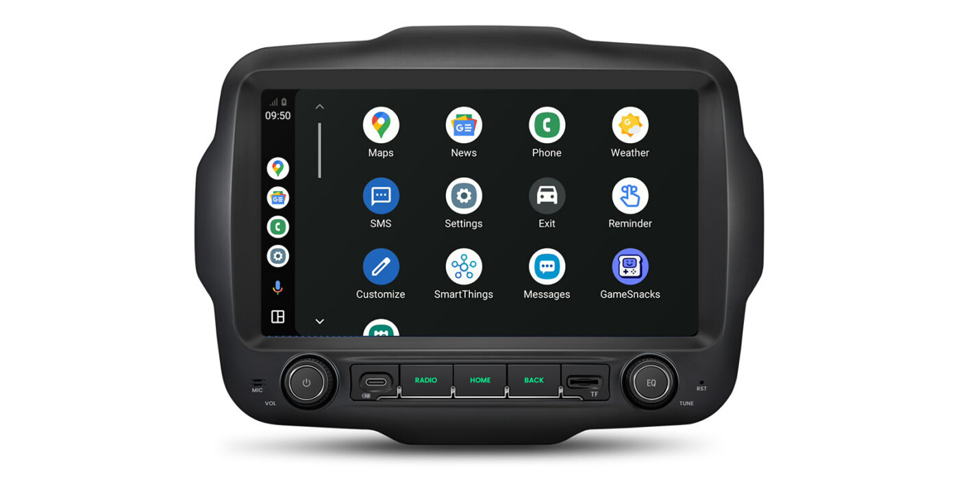 Jeep Renegade (2015-2020) | Android 14 | 4+64GB | 4G | Gyroscope | GPS autoraadio ja multimeediakeskus - Apple CarPlay ja Android Auto