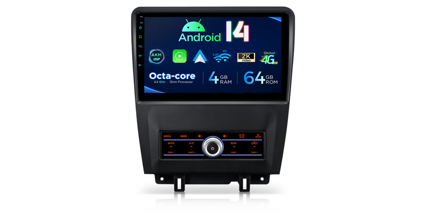 Ford Mustang (2009-2014) | Android 14 | 4+64GB | 4G | Gyroscope | GPS autoraadio ja multimeediakeskus - 4+64GB riistvara ja 10.1-tolline IPS ekraan