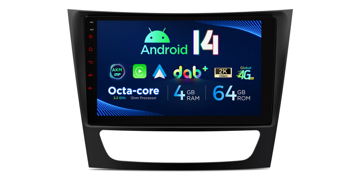Mercedes-Benz E-Class W211 (2002-2008) | CLS W219 (2005-2006) | Android 14 | 4+64GB | 4G | Gyroscope | DAB+ | GPS мультимедийная магнитола - Надежное оборудование для повседневного использования