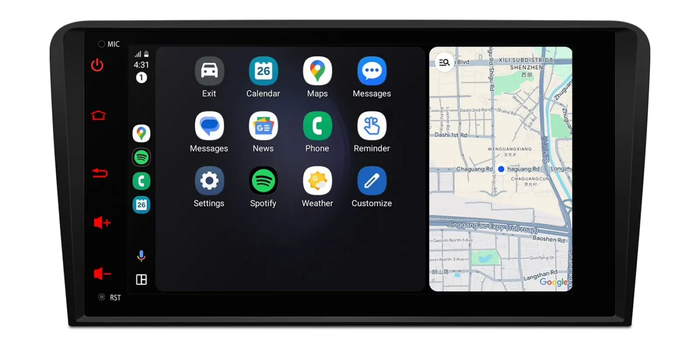 Audi A3 (2003-2012) | Android 14 | 4+64GB | GPS autoraadio ja multimeediakeskus - Apple CarPlay