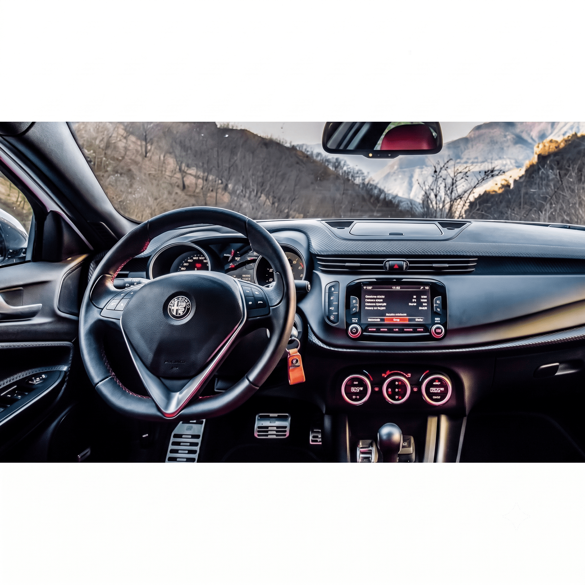 Näide auto Alfa Romeo Giulietta originaalraadio ja armatuurlaua fotost sobivuse kontrollimiseks