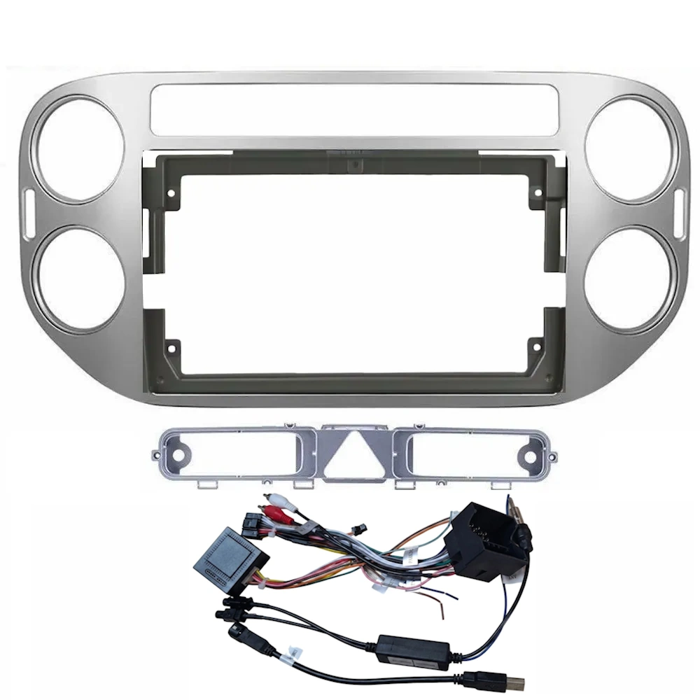 AutoDIGI F9227AG: 9-inch Android screen fascia and wiring harness for Volkswagen Tiguan