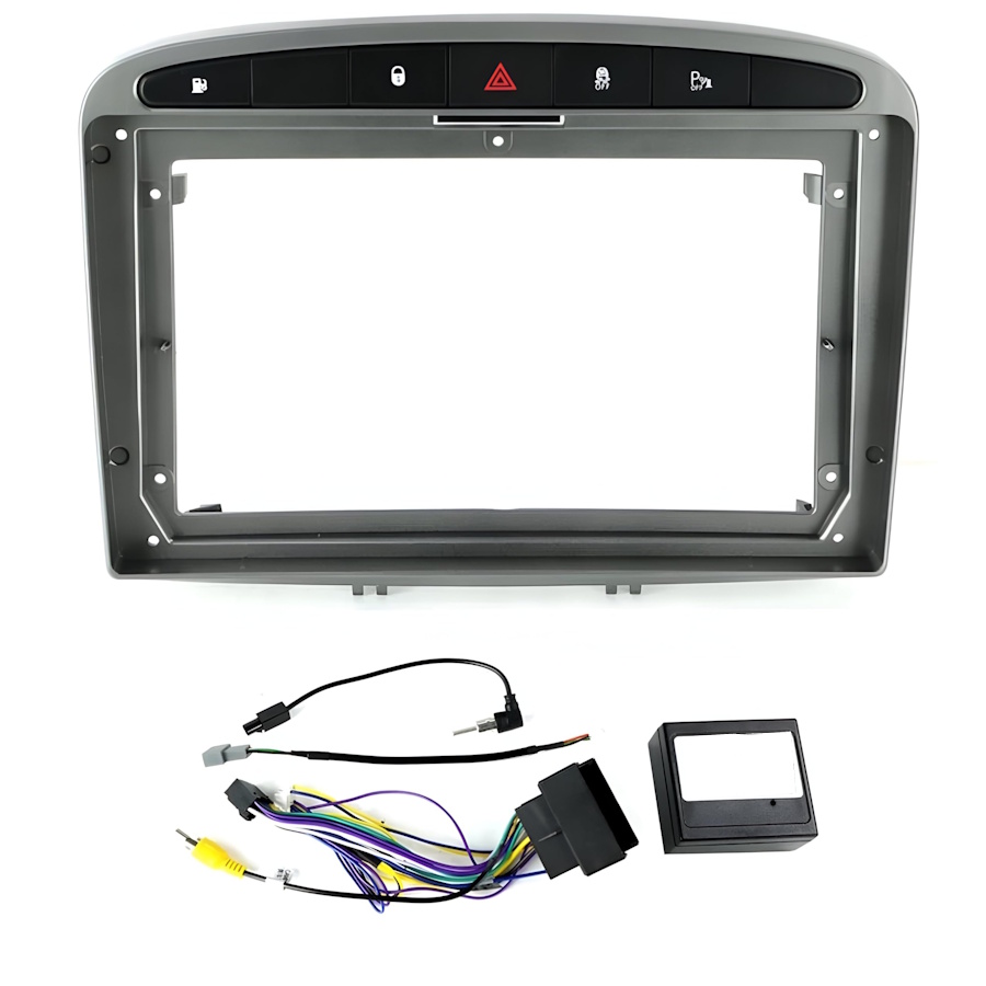 AutoDIGI F9438S: 9-tollise Android-ekraani paigaldusraam ja juhtmekomplekt, Peugeot 308 / 408 / RCZ