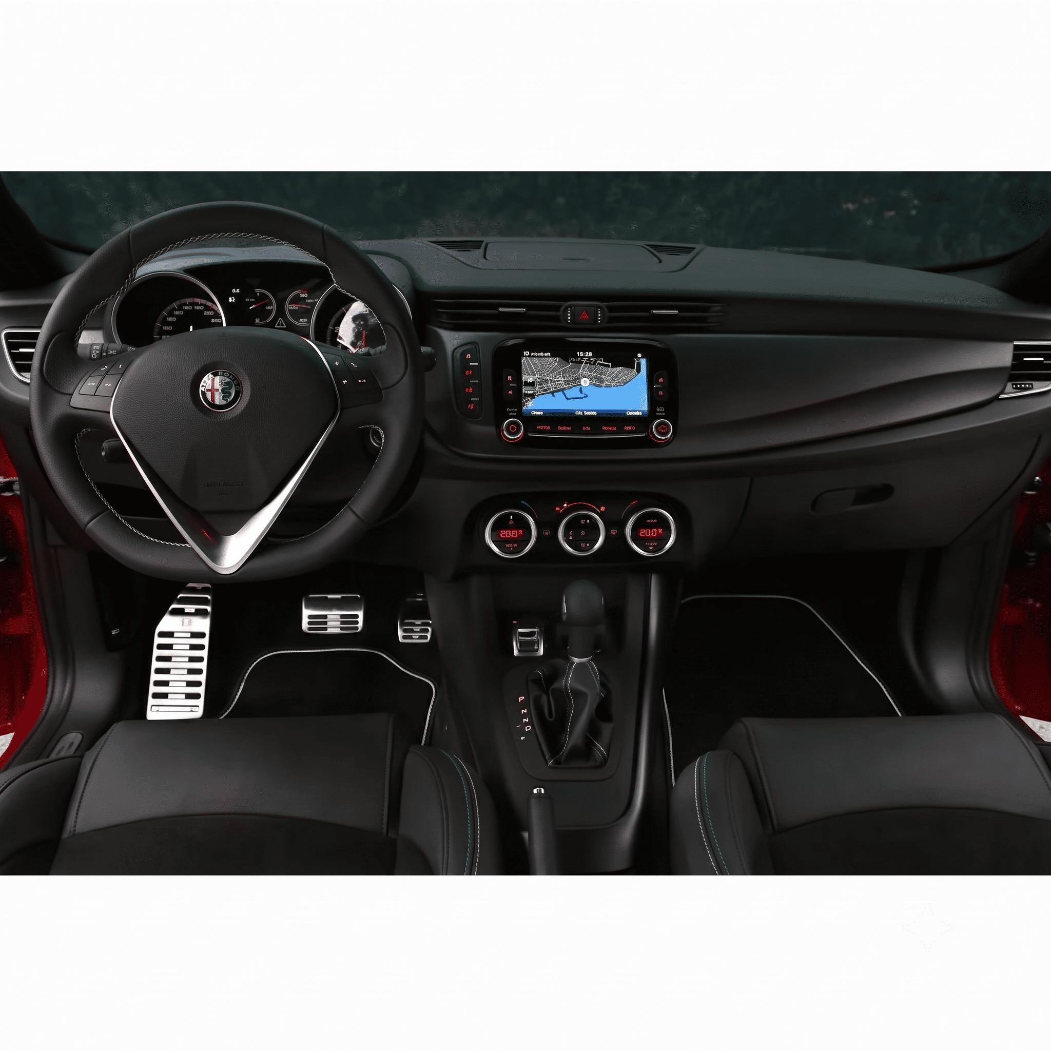 Näide auto Alfa Romeo Giulietta originaalraadio ja armatuurlaua fotost sobivuse kontrollimiseks
