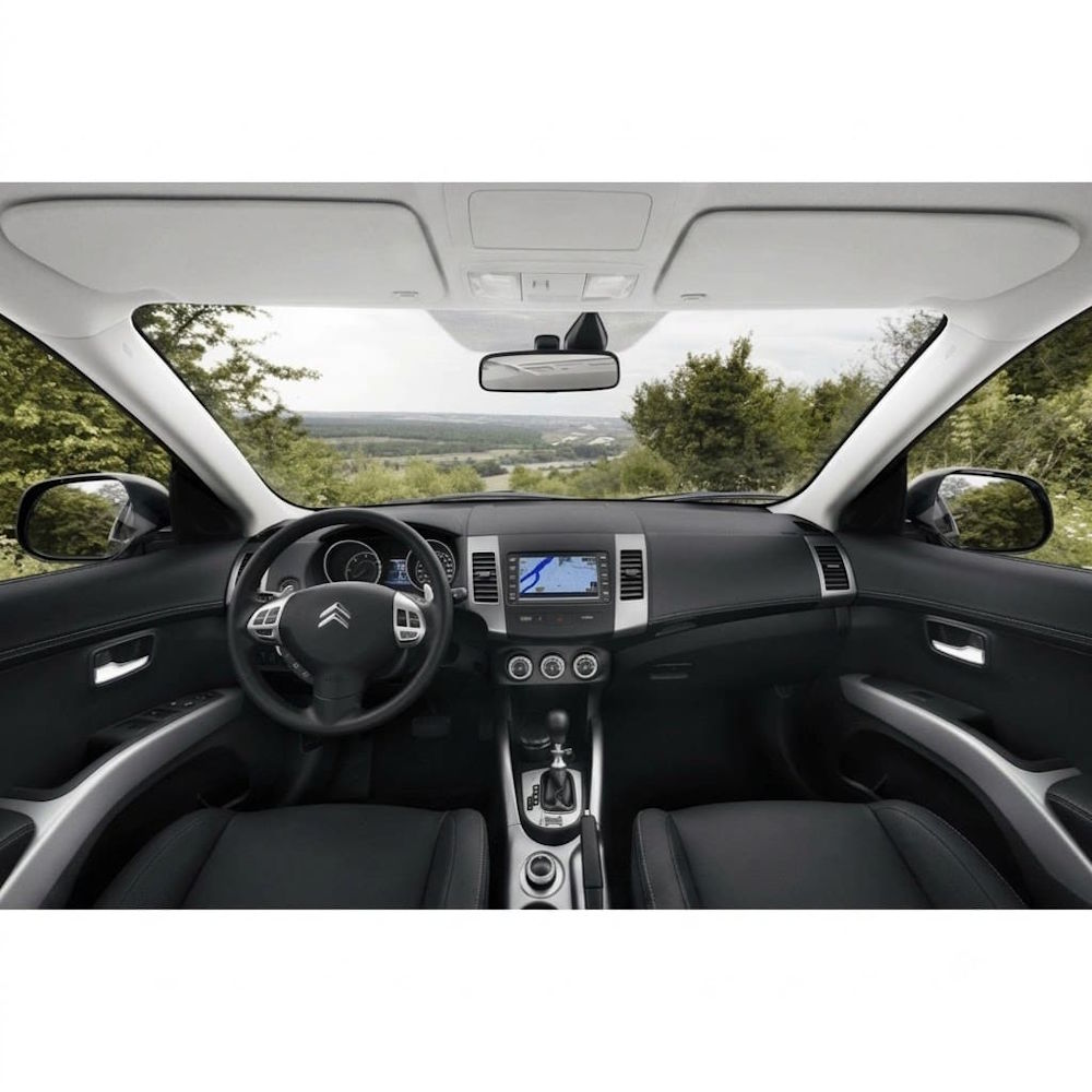 Näide auto Mitsubishi Outlander / Citroën C-Crosser / Peugeot 4007 originaalraadio ja armatuurlaua fotost sobivuse kontrollimiseks